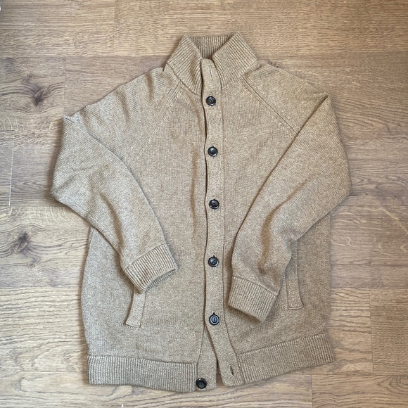 Denver Hayes mock neck cardigan beige - Picture 1 of 4